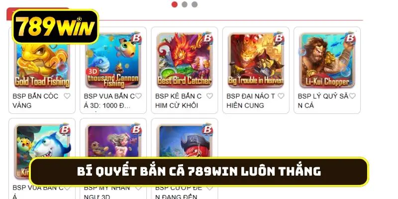 Bí quyết bắn cá 789Win luôn thắng