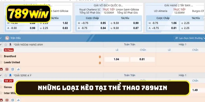 Những loại kèo được chơi nhiều tại thể thao 789Win